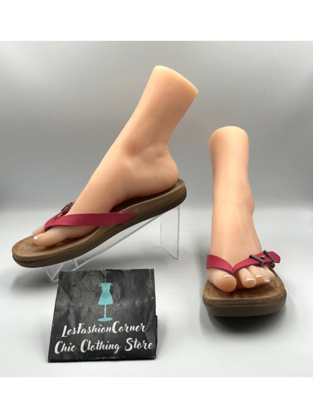 Ugg Women's Pink Leather Sela Strap Comfort Sole Thong Sandals Size 8.5 3338